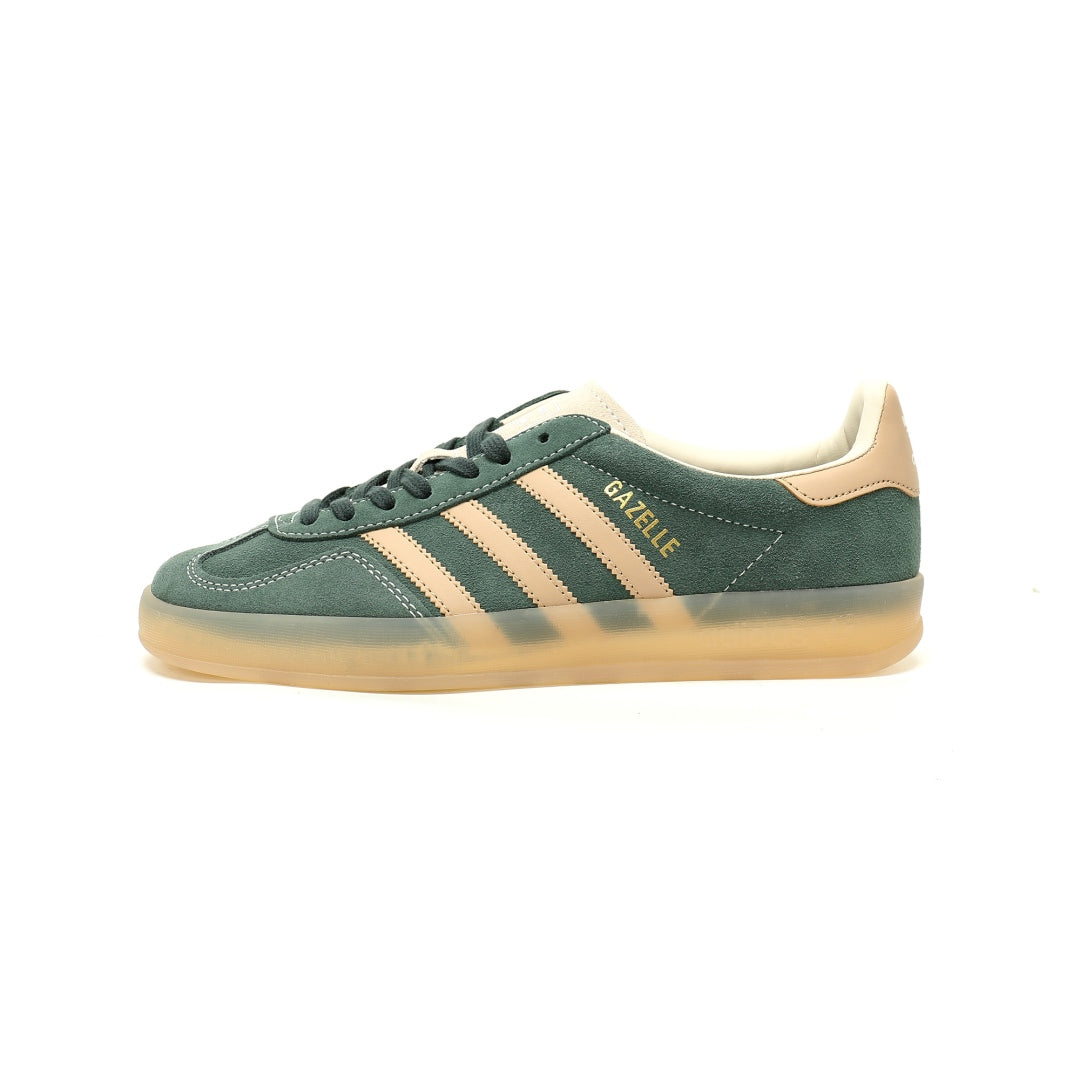 Adidas Originals Gazelle Indoor ¨C Green / Beige Gum Suede Low-Top Sneakers