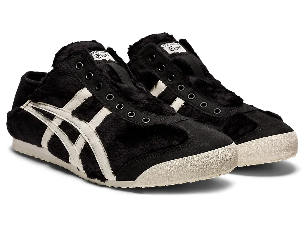 Onitsuka Tiger Mexico 66 Slip-On Unisex Sneaker Black Furry White  running shoes women asics mens shoes