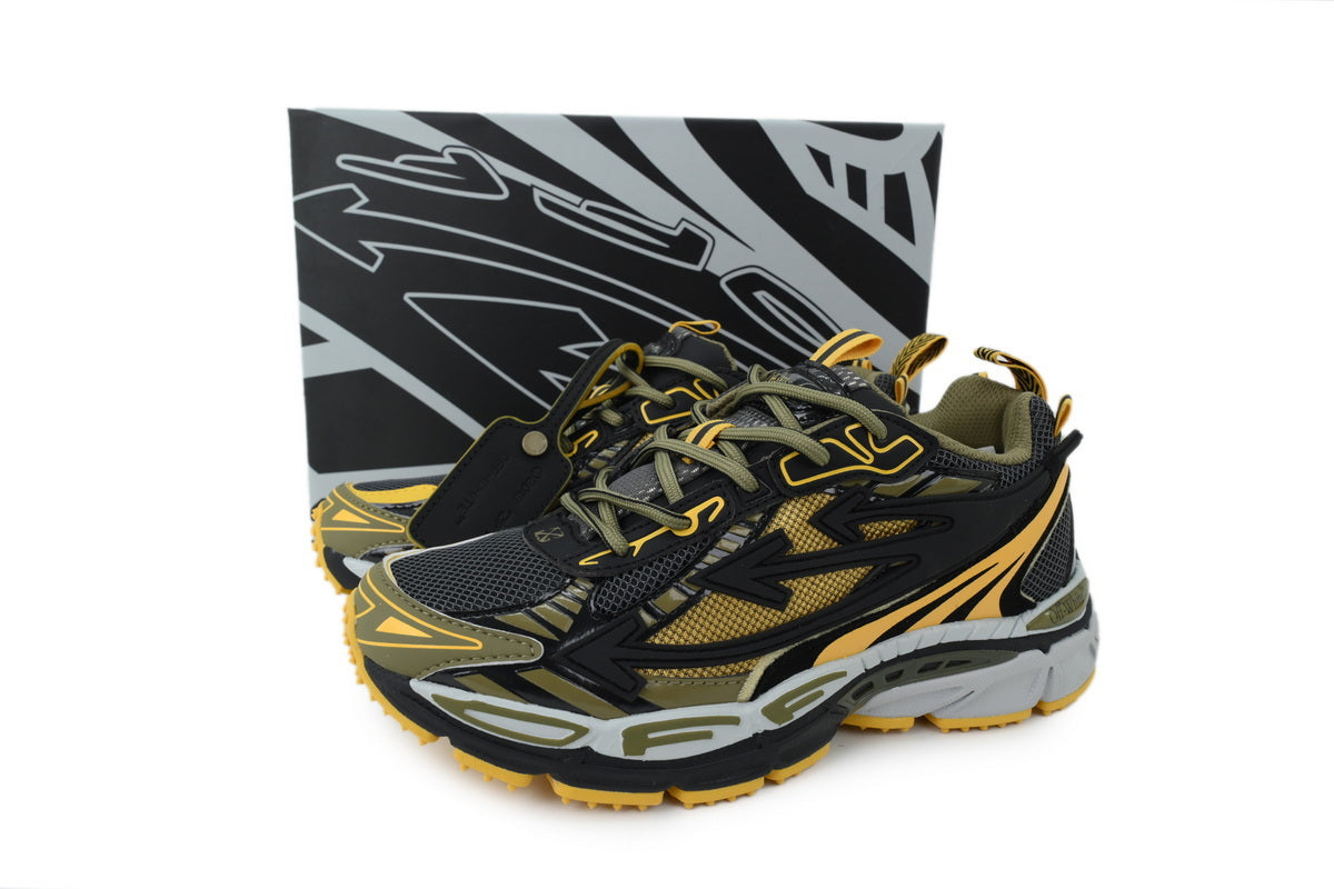 Off-White Be Right Back Women's Men's Black, Olive & Yellow Chunky Sneakers