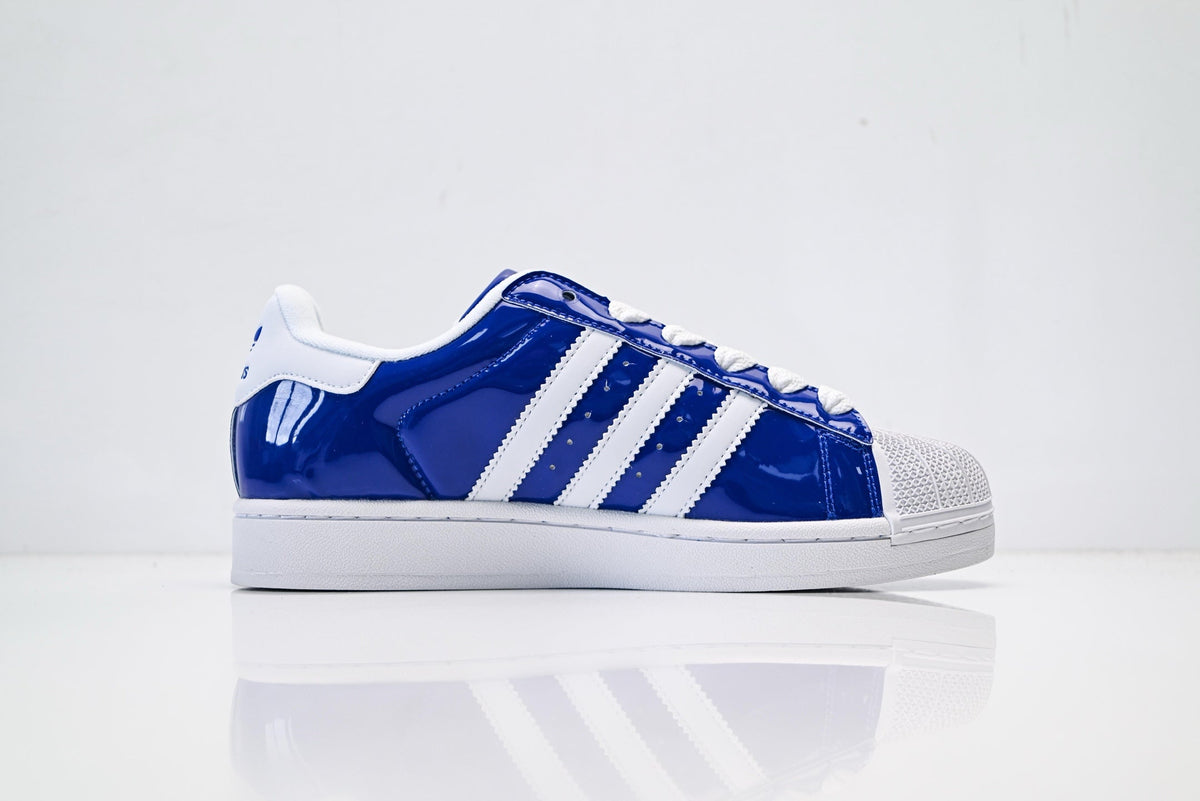 adidas Originals Superstar ¨C Glossy Royal Blue Patent with White 3-Stripes Shell Toe