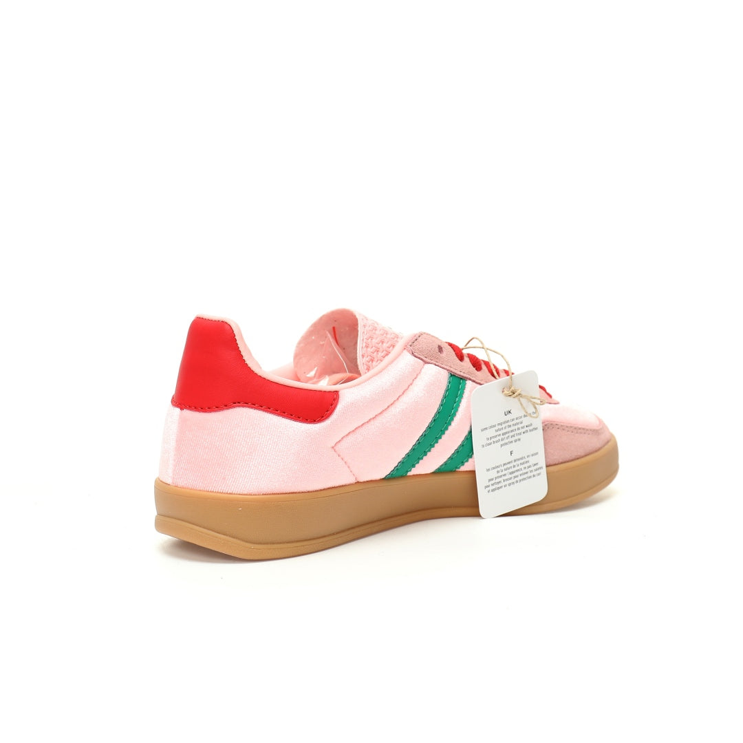 Adidas Originals Gazelle Indoor ¨C Pink / Green / Red Gum Suede Low-Top Sneakers