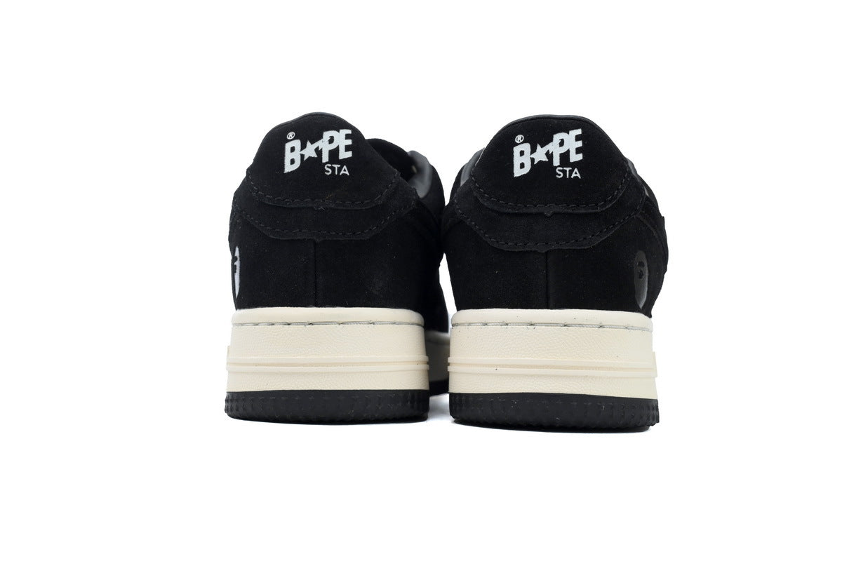 A BATHING APE BAPE STA Black & Cream Tonal-Star Sneakers | Women's & Men's Skate-Inspired Shoes