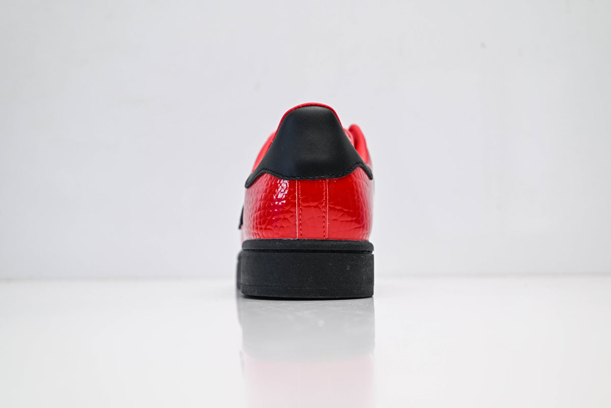 adidas Originals Superstar ¨C Red Croc-Embossed Upper with Black 3-Stripes & Shell Toe
