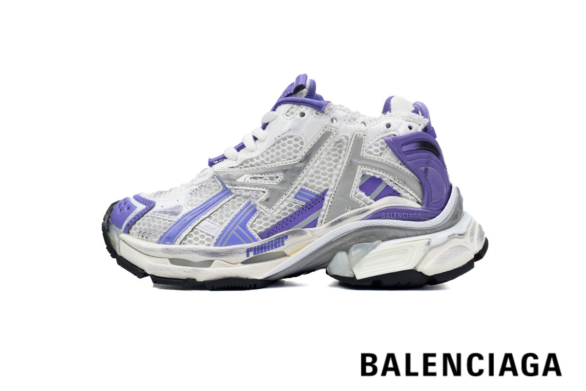 Balenciaga Runner men's shoes  women sneakers ¨C White & Purple