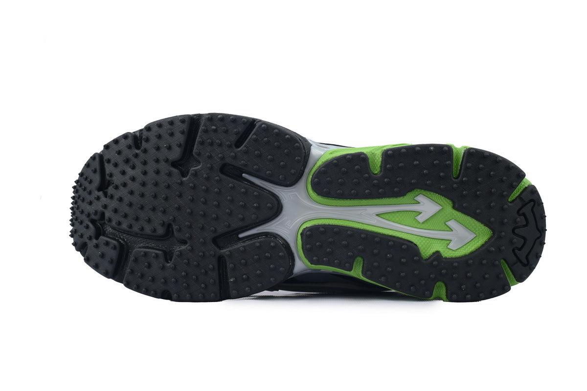 Off-White Be Right Back Women's Men's Shoes | Lime Green & Silver Mesh Retro Sneakers