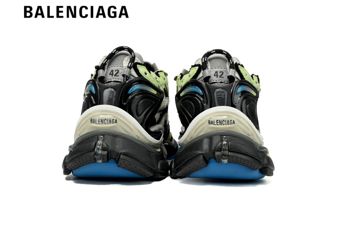 Balenciaga Runner Sneaker Black Fluorescent Green Blue