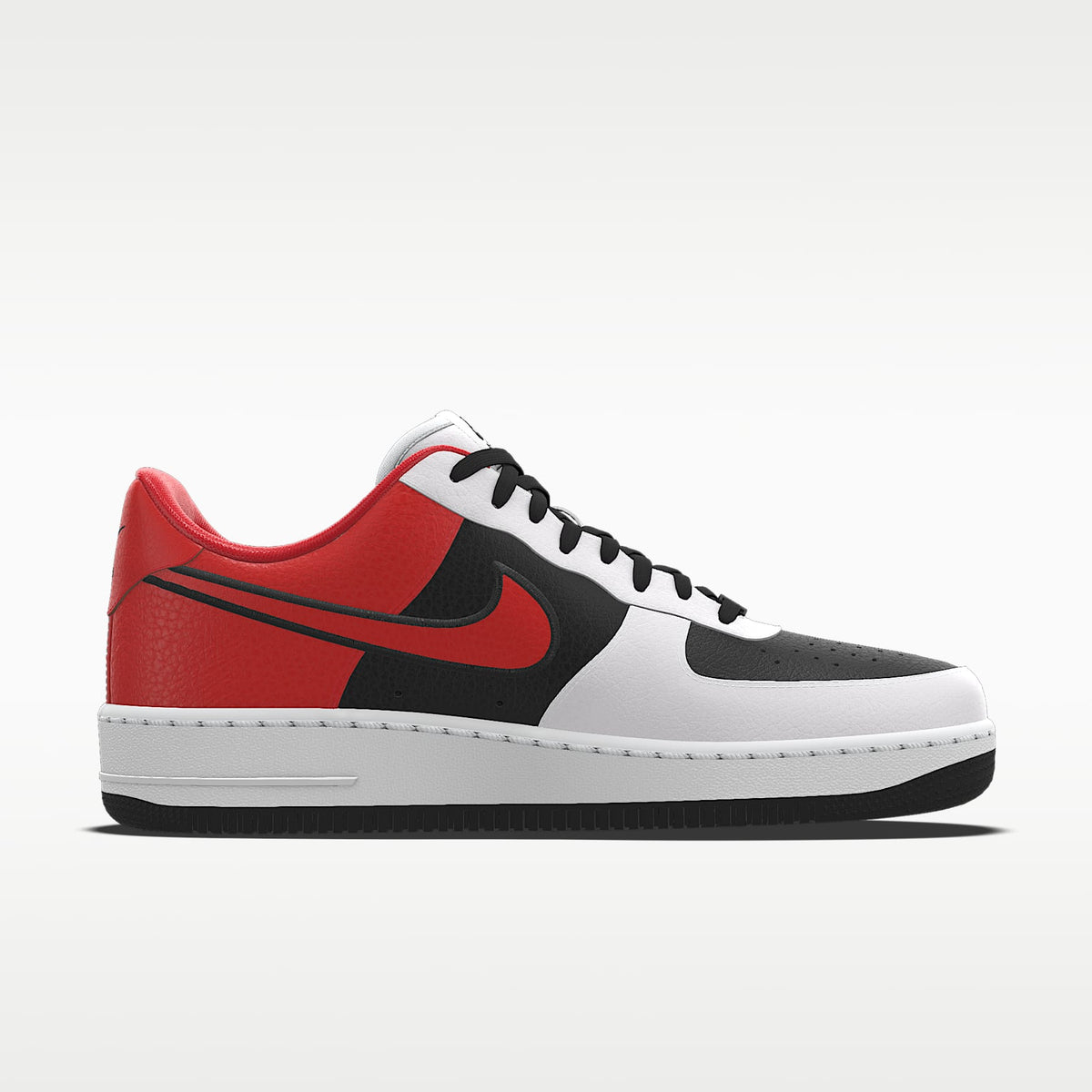 Nike Air Force 1 '07 White Black Red Color-Block Sneakers mens low top shoes