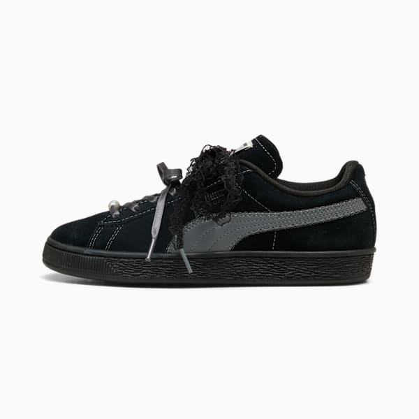 Puma Suede ¡ª Black / Lace Ribbon / Pearl puma shoes for men  womens shoes  roma shoes
