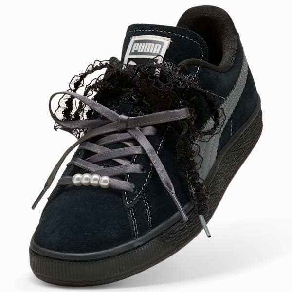 Puma Suede ¡ª Black / Lace Ribbon / Pearl puma shoes for men  womens shoes  roma shoes