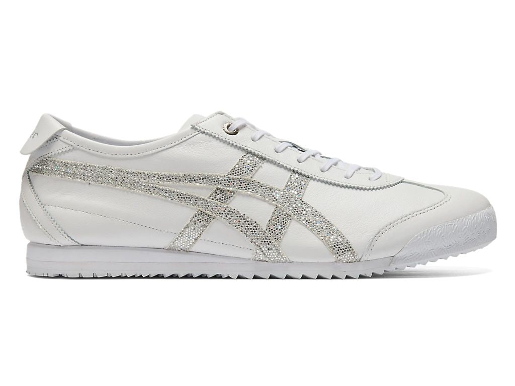 Onitsuka Tiger Mexico 66 Unisex Sneakers ¨C White Leather Silver Glitter  running shoes women asics mens shoes