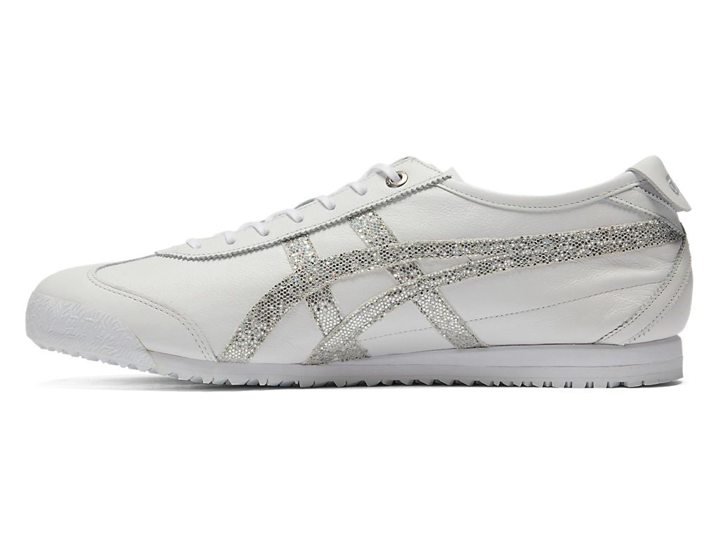 Onitsuka Tiger Mexico 66 Unisex Sneakers ¨C White Leather Silver Glitter  running shoes women asics mens shoes