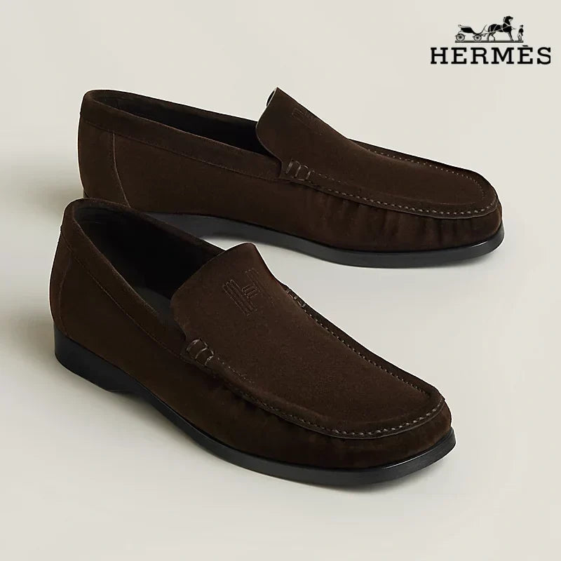 Herm¨¨s Dark Brown Suede Loafer