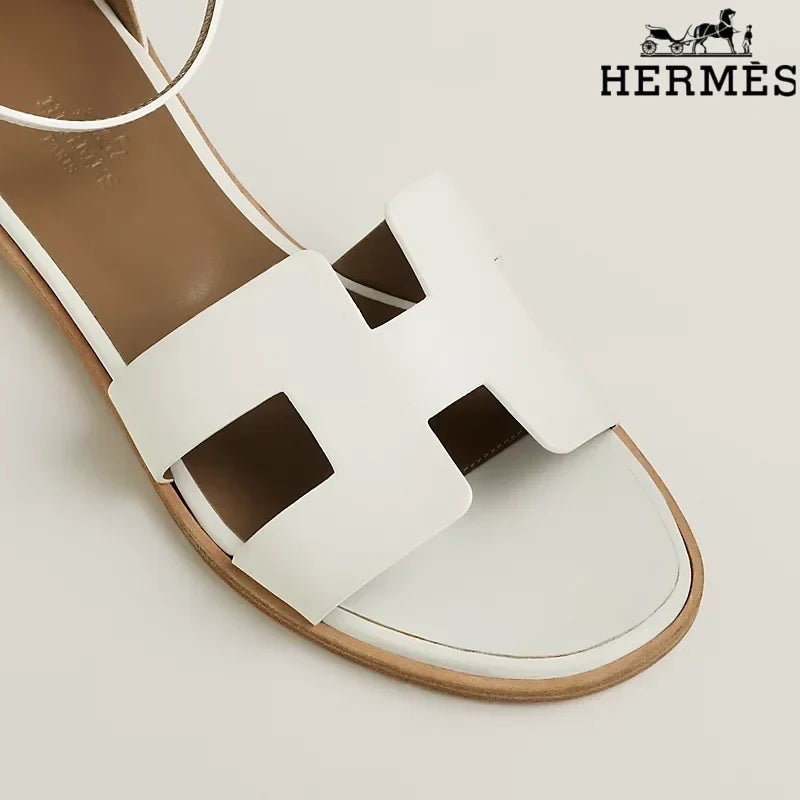Herm¨¨s Santorini White Flat Sandals