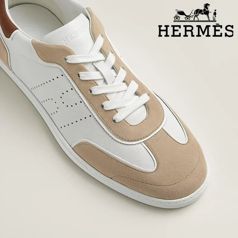 Herm¨¨s Boomerang White and Beige Sneaker