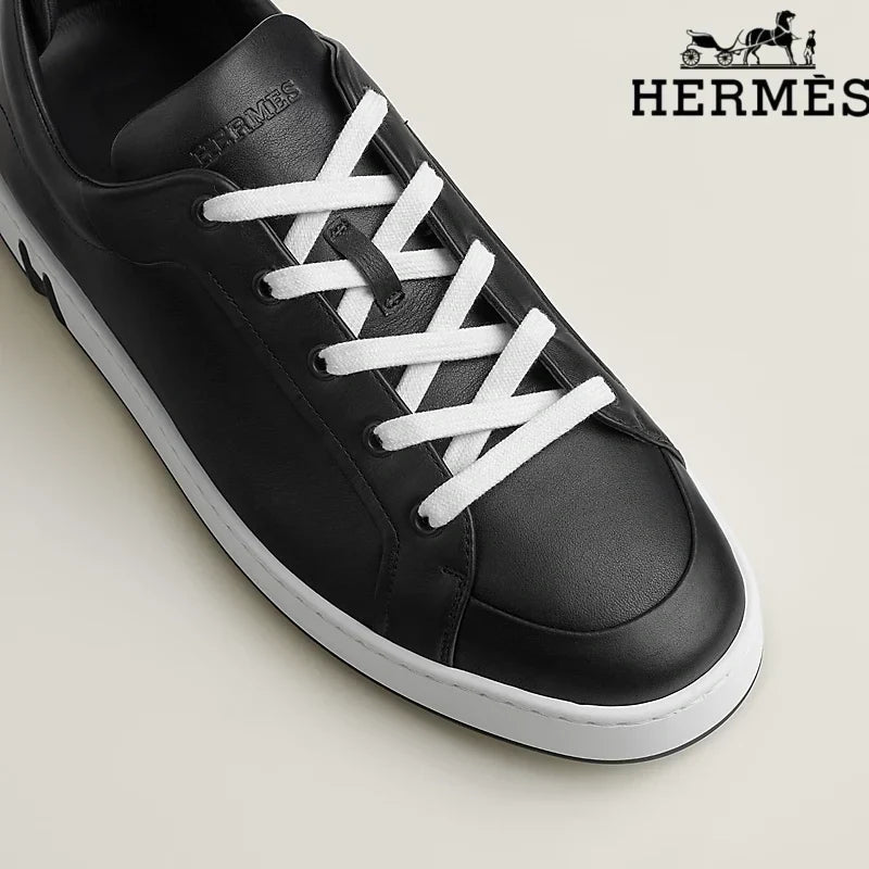 Herm¨¨s Black Leather Sneakers