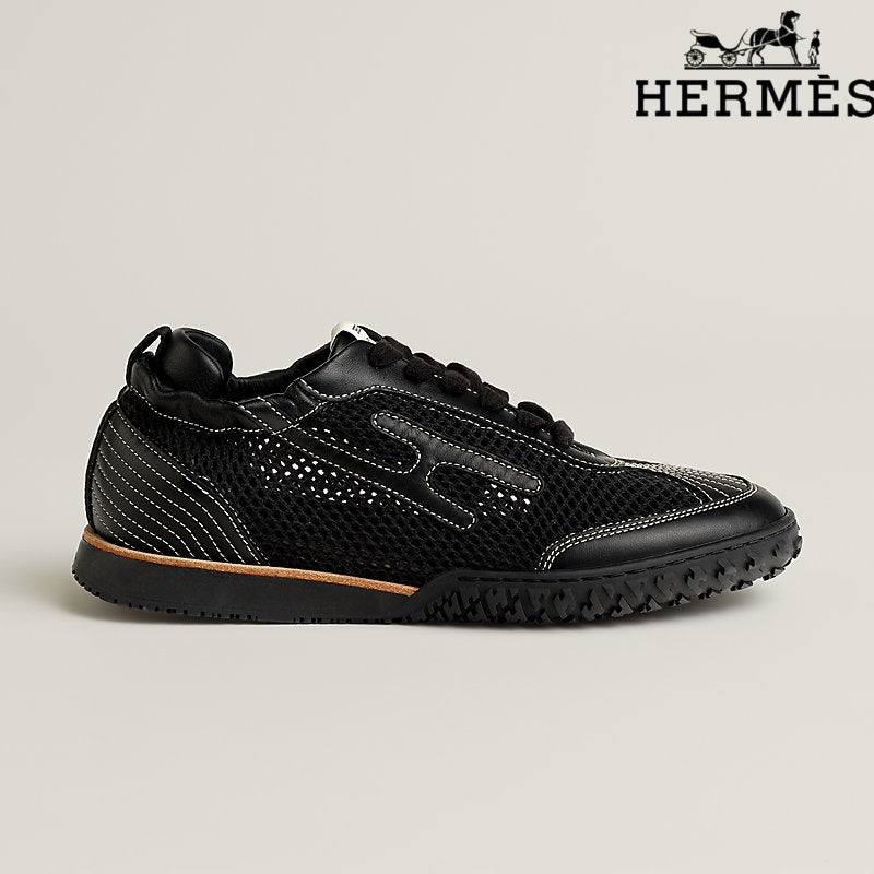 Herm¨¨s Black Mesh Bouncing Sneakers
