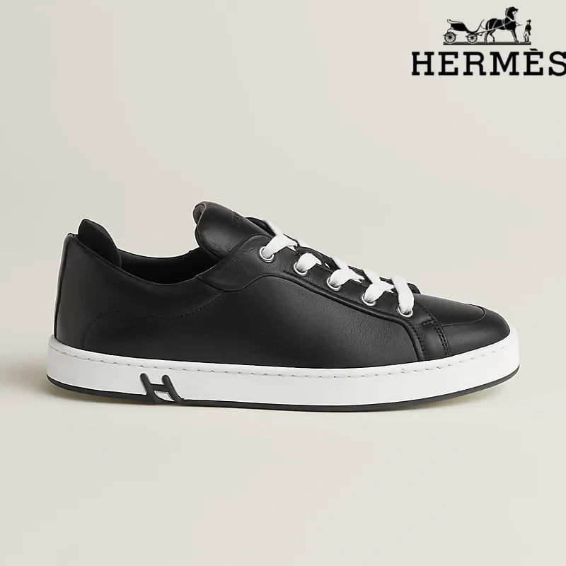 Herm¨¨s Black Leather Sneakers