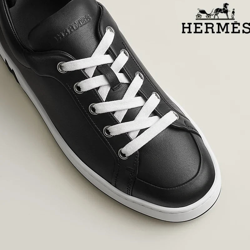 Herm¨¨s Black Leather Sneakers