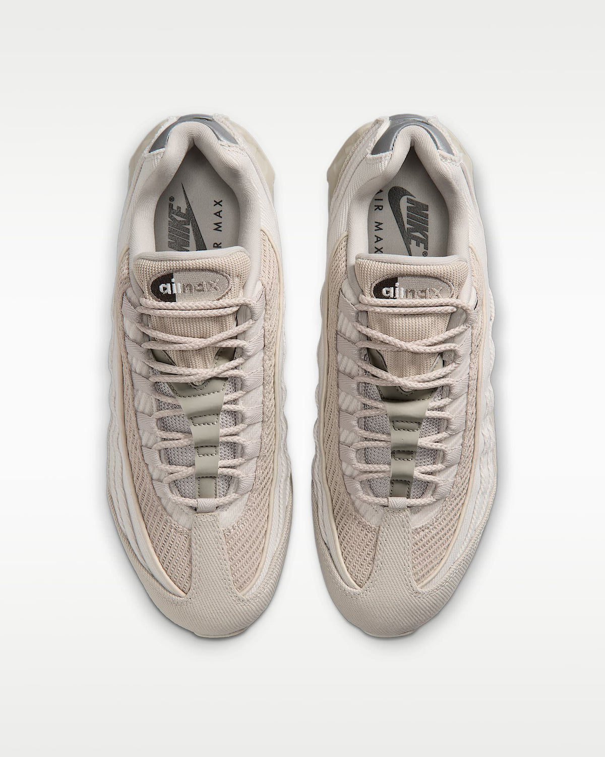 Nike Air Max 95 ¨C Beige Mesh Canvas Athletic Sneakers