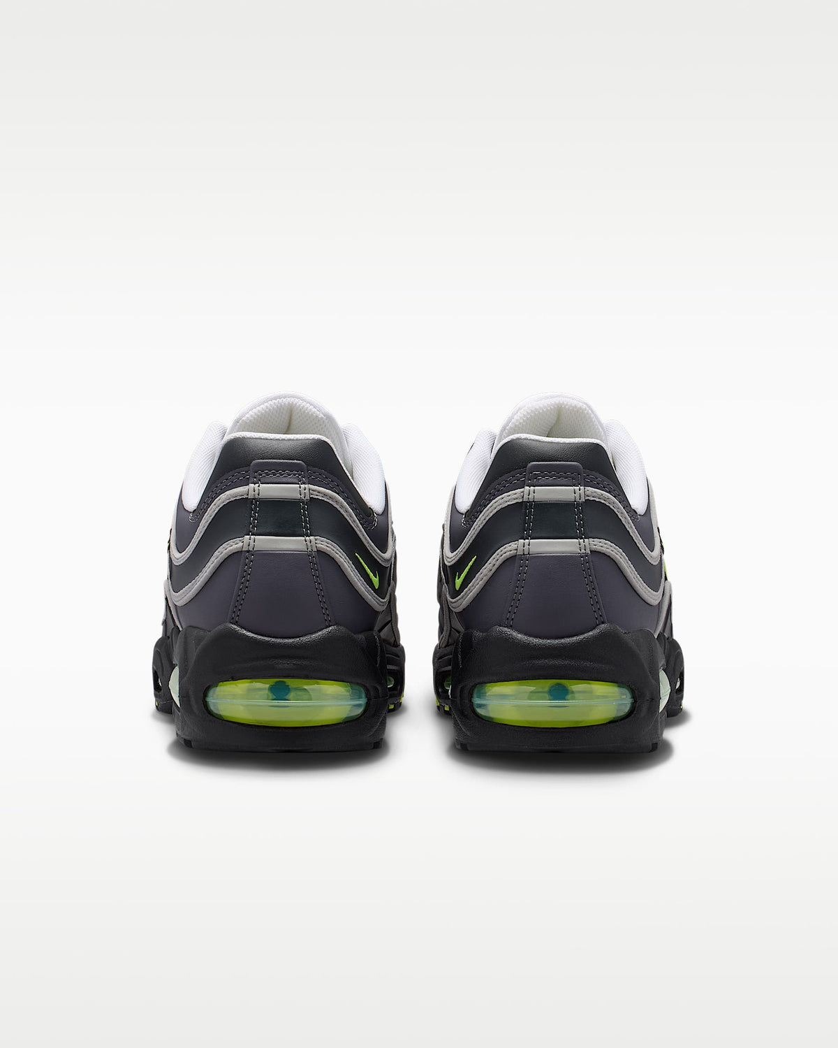 Nike Air Max 95 ¨C Dark Grey / Volt Leather Athletic Sneakers