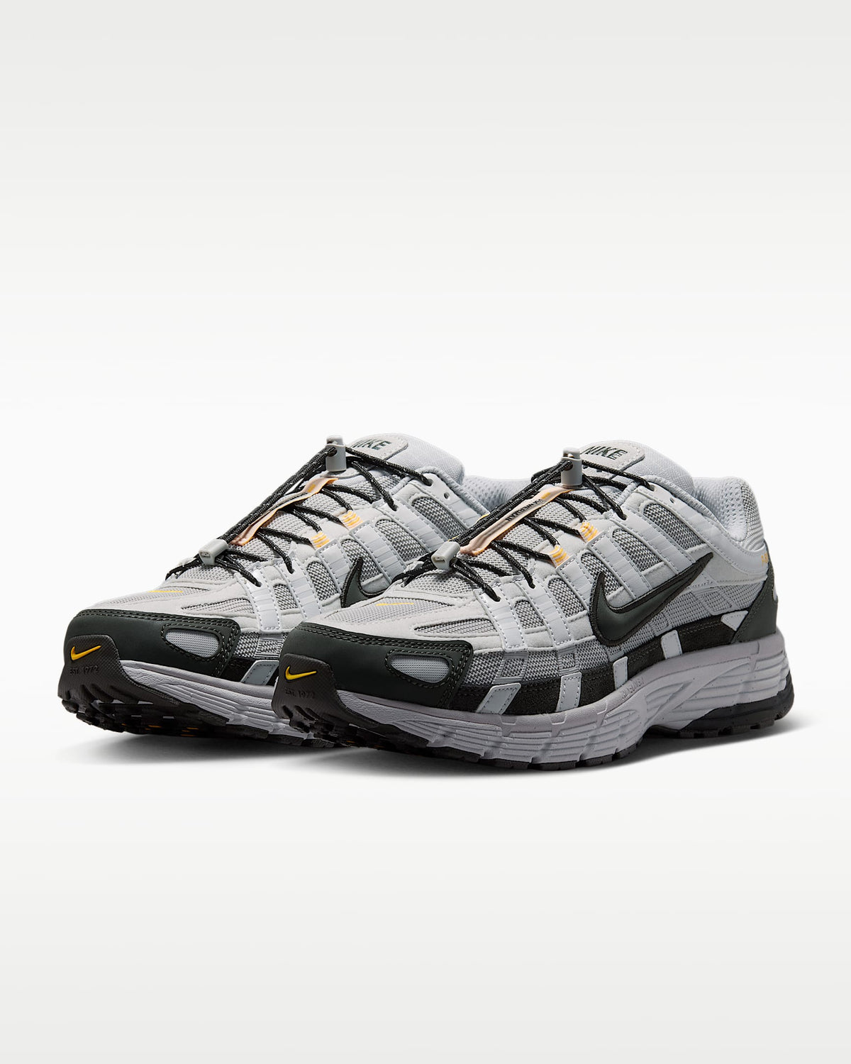 Nike P-6000 ¨C Grey / Black / Orange Mesh Athletic Sneakers