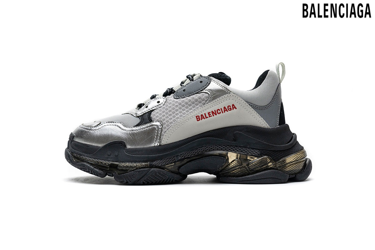 Balenciaga Triple S men's shoes  women sneakers ¨C Silver & Grey