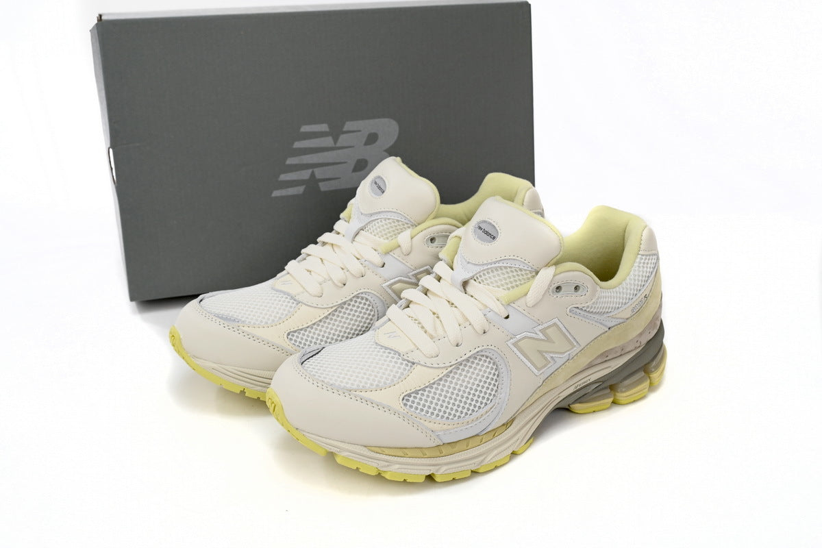 New Balance 2002R Women's & Men's Cream & Lemon Yellow Retro Sneakers