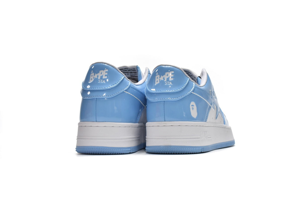A BATHING APE BAPE STA Light Blue & White Sneakers | Women's & Men's Skate-Inspired Shoes