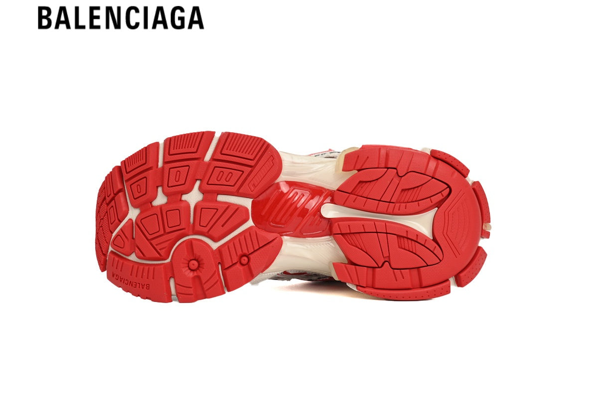 Balenciaga Runner Sneaker ¡ª White Mesh & Red Synthetic Overlays