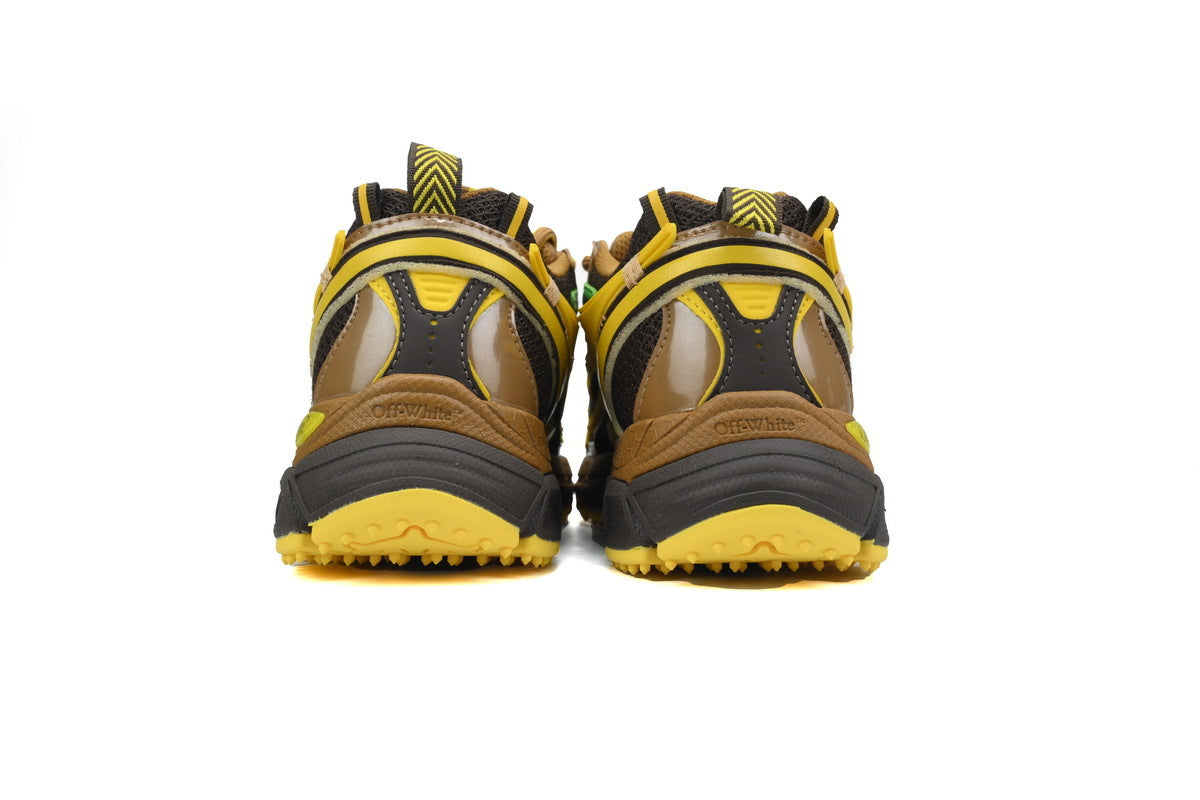 Off-White Be Right Back Women's Men's Shoes | Brown & Yellow Mesh Retro Sneakers