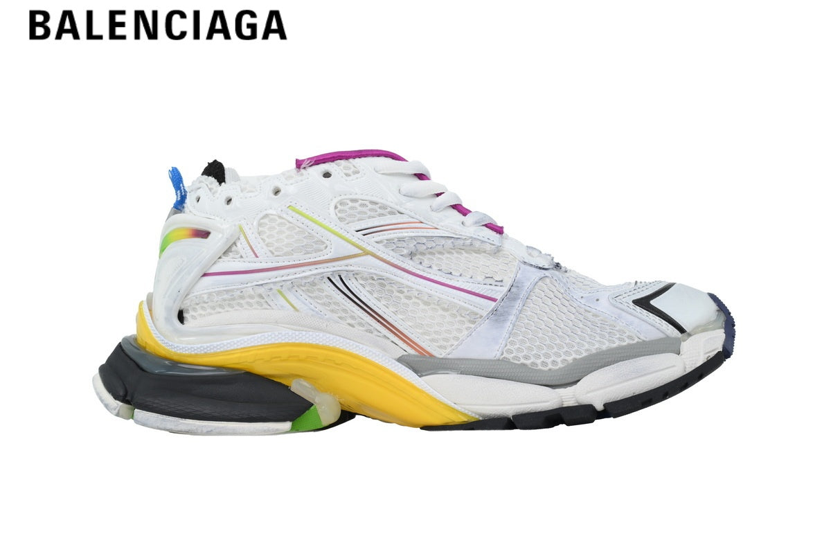 Balenciaga Runner Mid Sneaker ¡ª White Mesh & Multi-Color Synthetic Overlays
